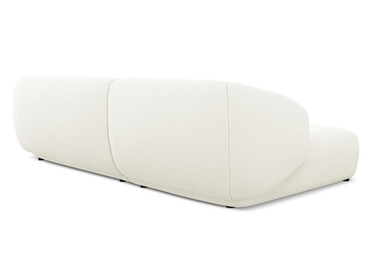 ECKSOFA Links Bouclé Stoff Weiß - Schwarz/Weiß, Kunststoff/Textil (156/280cm) - Makamii
