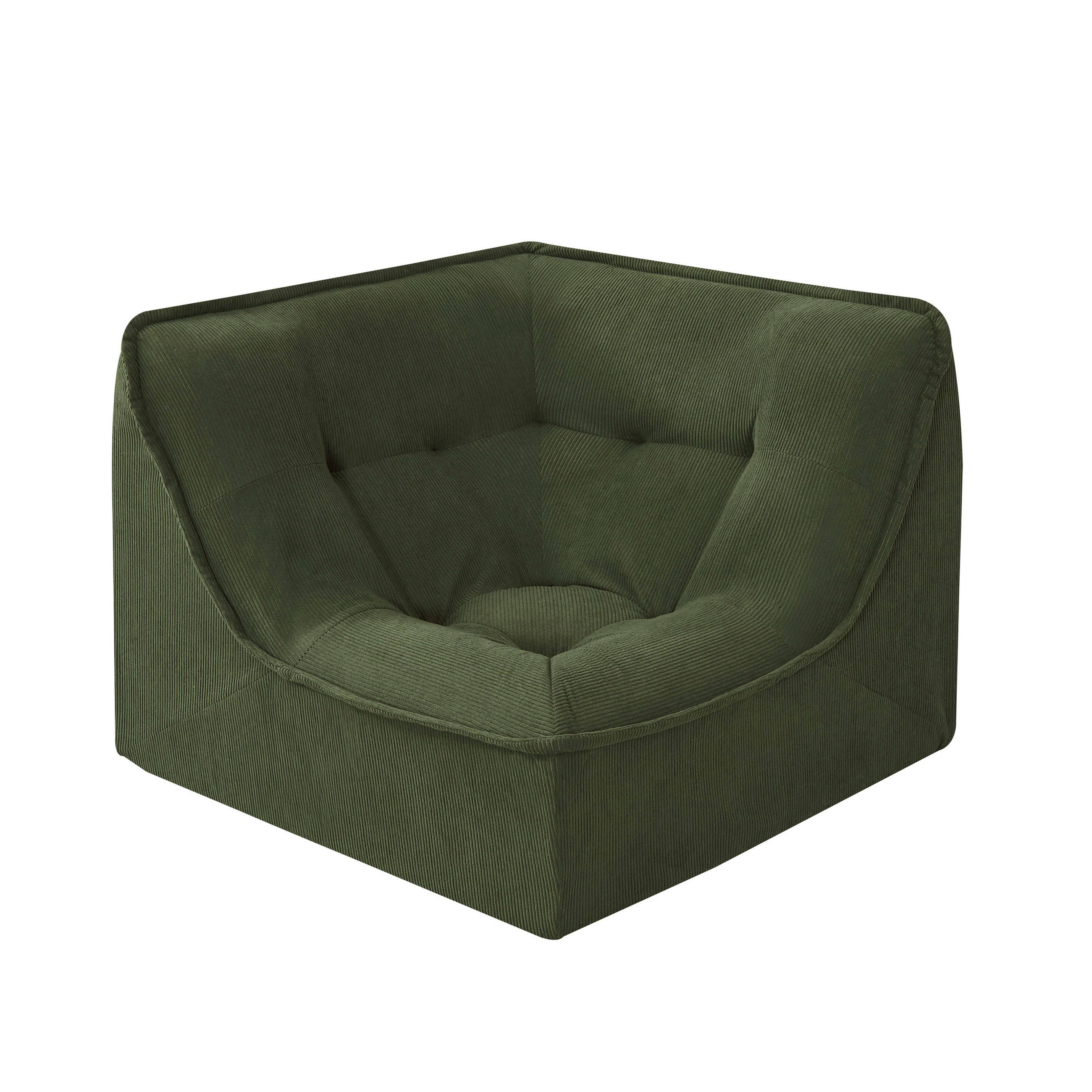 ECKSESSEL, Grün - Grün, Textil (90/70/90cm) - Oviala