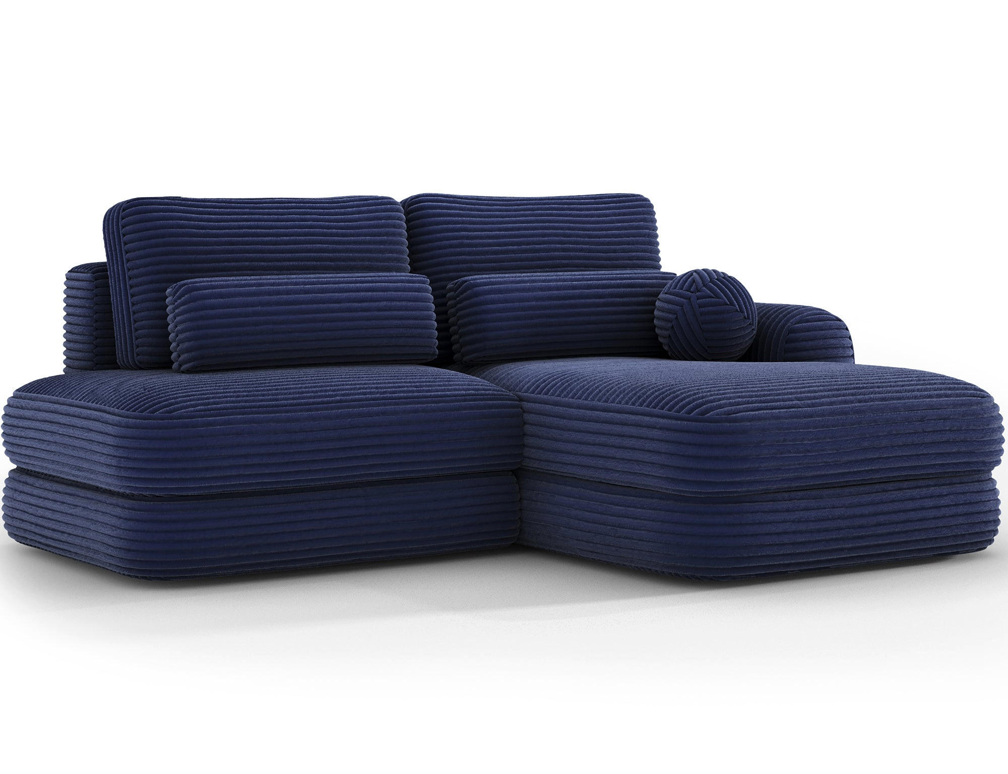 ECKSOFA RIPELI L-Form mit Schlaffunktion & Bettkasten – Modernes 3-Sitzer Sofa, Wellenfederung, 217 × 175 cm - Schwarz/Dunkelblau, Kunststoff (175/217cm) - Wohnideebilder