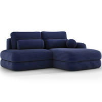 ECKSOFA RIPELI L-Form mit Schlaffunktion & Bettkasten – Modernes 3-Sitzer Sofa, Wellenfederung, 217 × 175 cm - Schwarz/Dunkelblau, Kunststoff (175/217cm) - Wohnideebilder