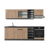 KÜCHENZEILE R-Line Goldkraft Eiche/Anthrazit 240 cm J-Shape - Anthrazit/Eiche Wotan, Holzwerkstoff (240/81.6/46cm) - Vicco