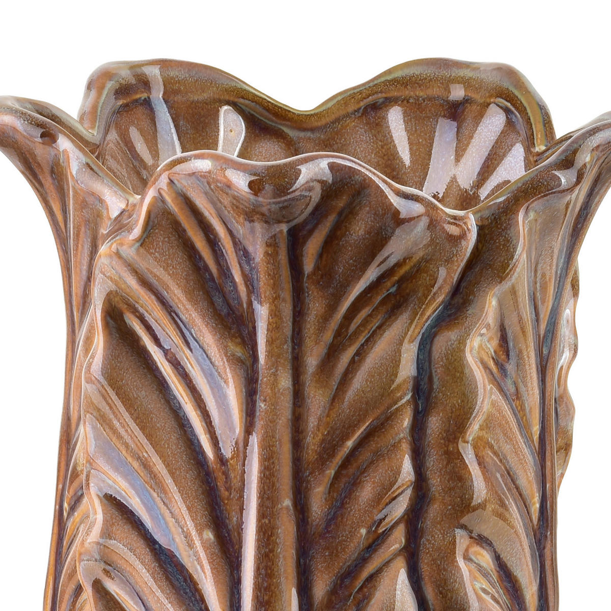 VASE Lettu braun 16/16/20 cm Keramik - Braun, Keramik (20cm) - Mondex