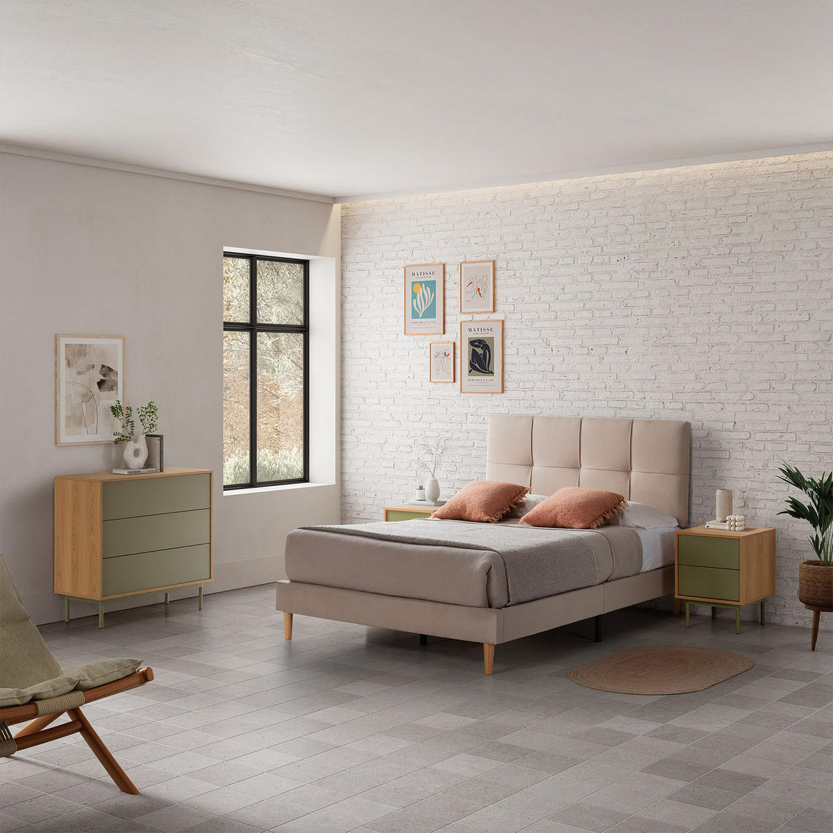 KOMMODE 80/80/40 Cuzco Eichenfarbe/grün - Grün, Holzwerkstoff (80/80/40cm) - VS Venta-stock