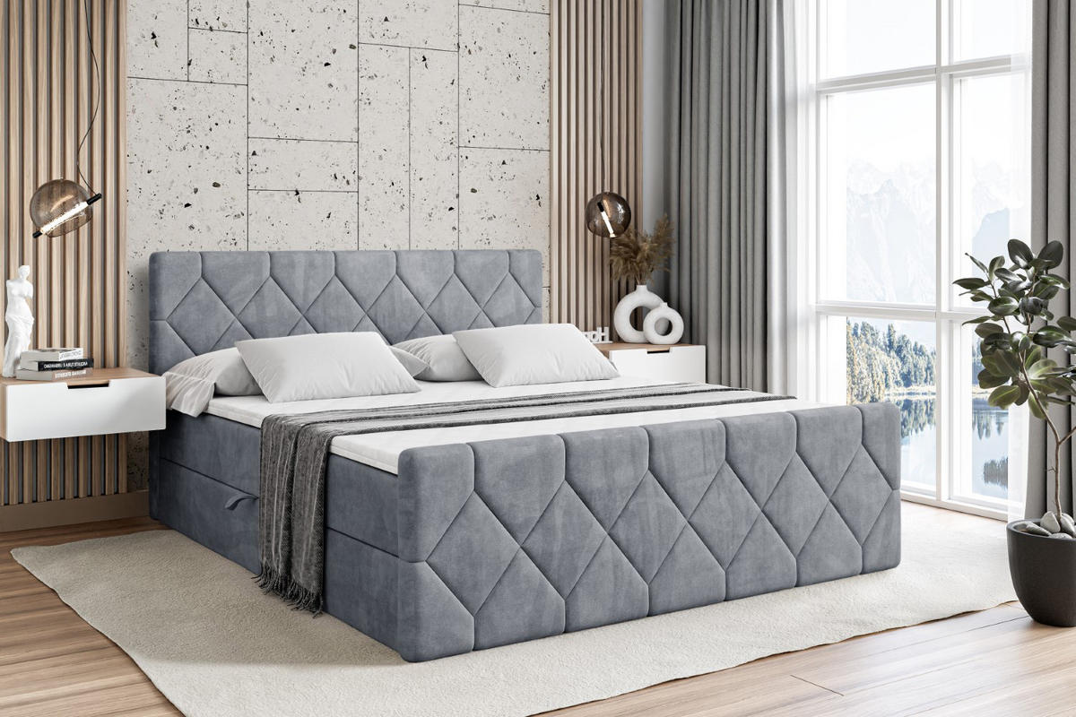 BOXBETT CATOR-Z - 140x200 cm - H3 - Grau - Grau, Holzwerkstoff (140/200cm) - ALTDECOR