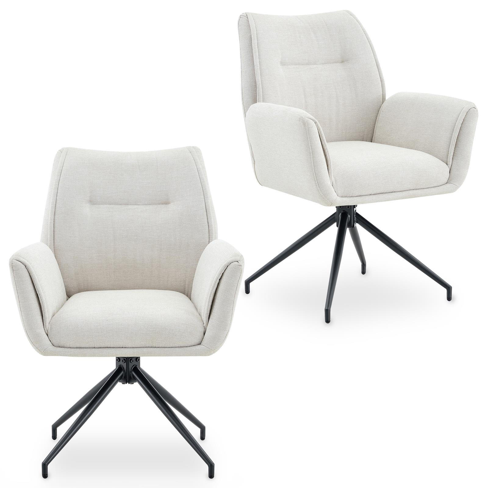 ESSZIMMERSTÜHLE LIRA 2er-Set cremeweiß - Creme, Textil (65/88/64cm) - IDIMEX