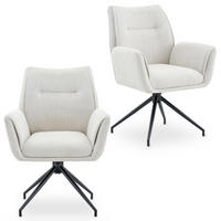 ESSZIMMERSTÜHLE LIRA 2er-Set cremeweiß - Creme, Textil (65/88/64cm) - IDIMEX
