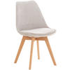 STUHL Samt hellgrau - Eukalyptusholzfarben/Hellgrau, Holz/Textil (49/83/50cm) - CLP