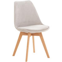 STUHL Samt hellgrau - Eukalyptusholzfarben/Hellgrau, Holz/Textil (49/83/50cm) - CLP