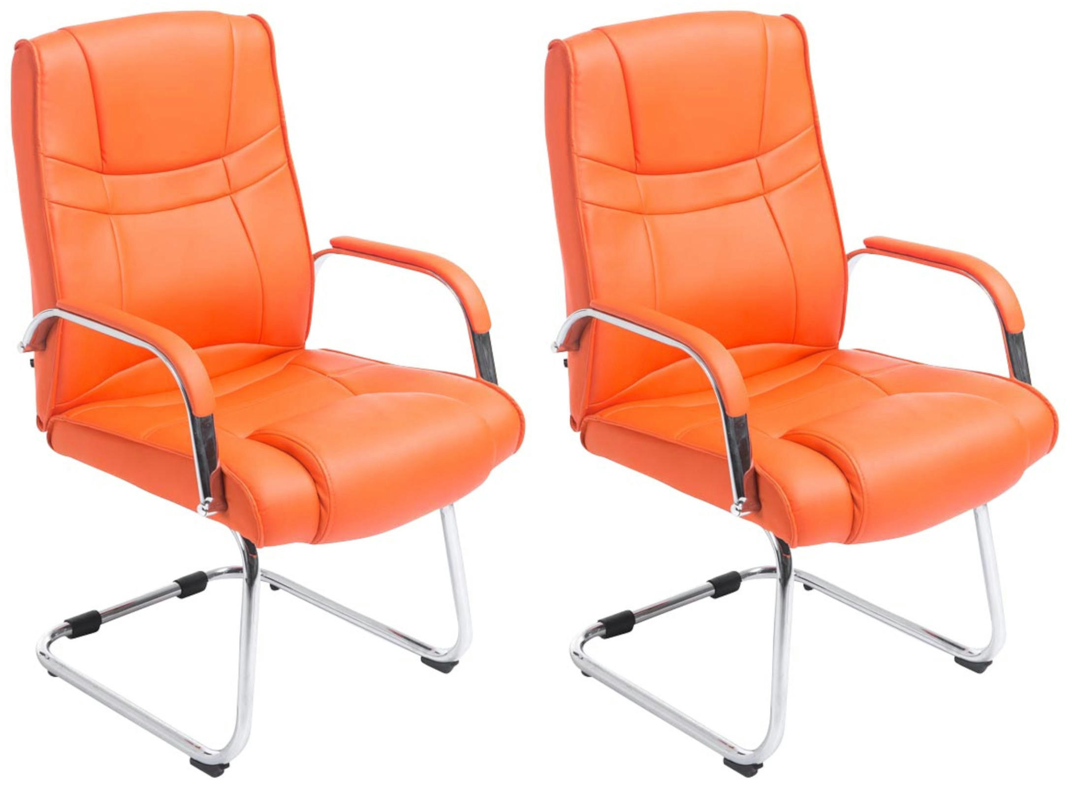 SCHWINGSTUHL 2er Set Lederlook orange - Orange, Textil/Metall (60/104/67cm) - CLP