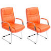 SCHWINGSTUHL 2er Set Lederlook orange - Orange, Textil/Metall (60/104/67cm) - CLP