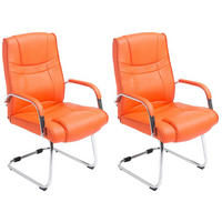 SCHWINGSTUHL 2er Set Lederlook orange - Orange, Textil/Metall (60/104/67cm) - CLP