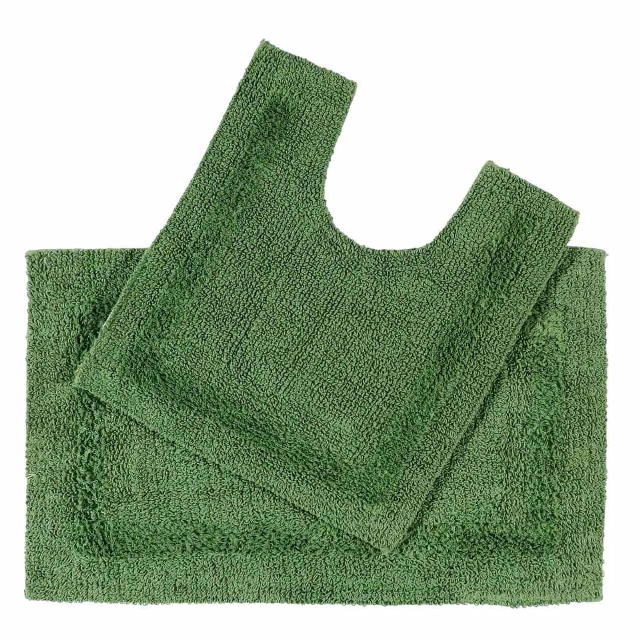 BADGARNITUR 2-teilig, Badematte & WC-Vorleger, wendbar - Smaragdgrün, Textil (50/80cm) - Homescapes