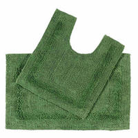 BADGARNITUR 2-teilig, Badematte & WC-Vorleger, wendbar - Smaragdgrün, Textil (50/80cm) - Homescapes