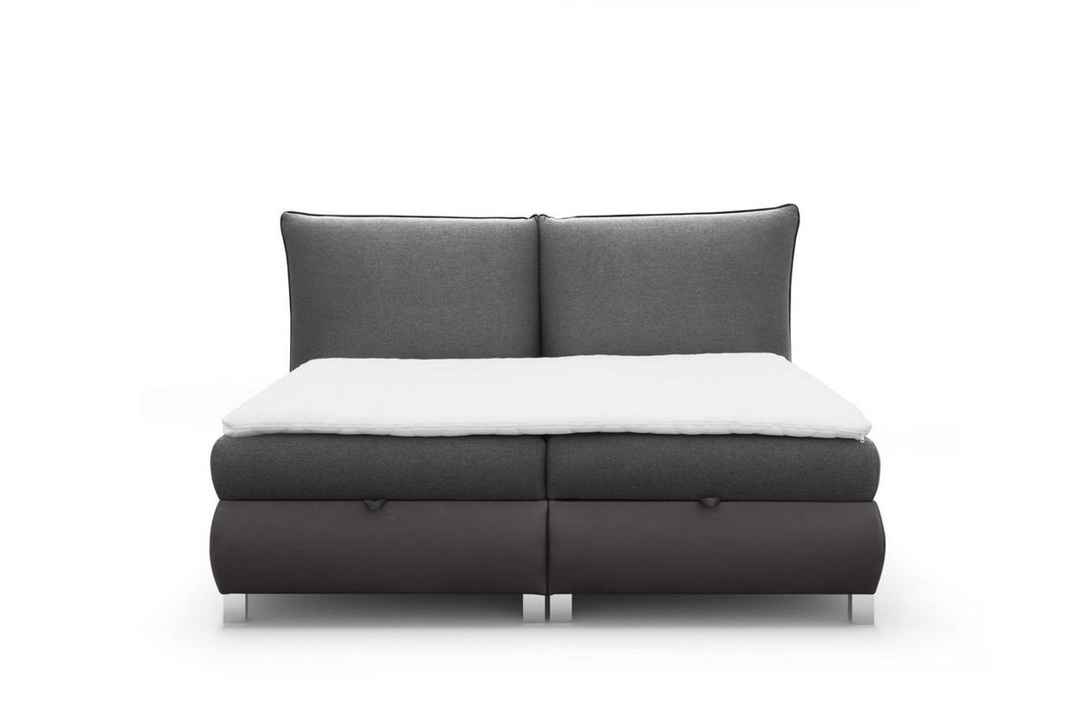 BOXBETT Valentin In Neve - Anthrazit, Holzwerkstoff/Textil (160/200cm) - Fun Möbel