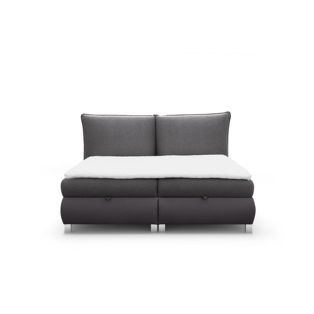 Thumbnail - Fun Möbel Boxbett, Anthrazit, Textil, 160x200 cm, Schlafzimmer, Betten, Boxspringbetten