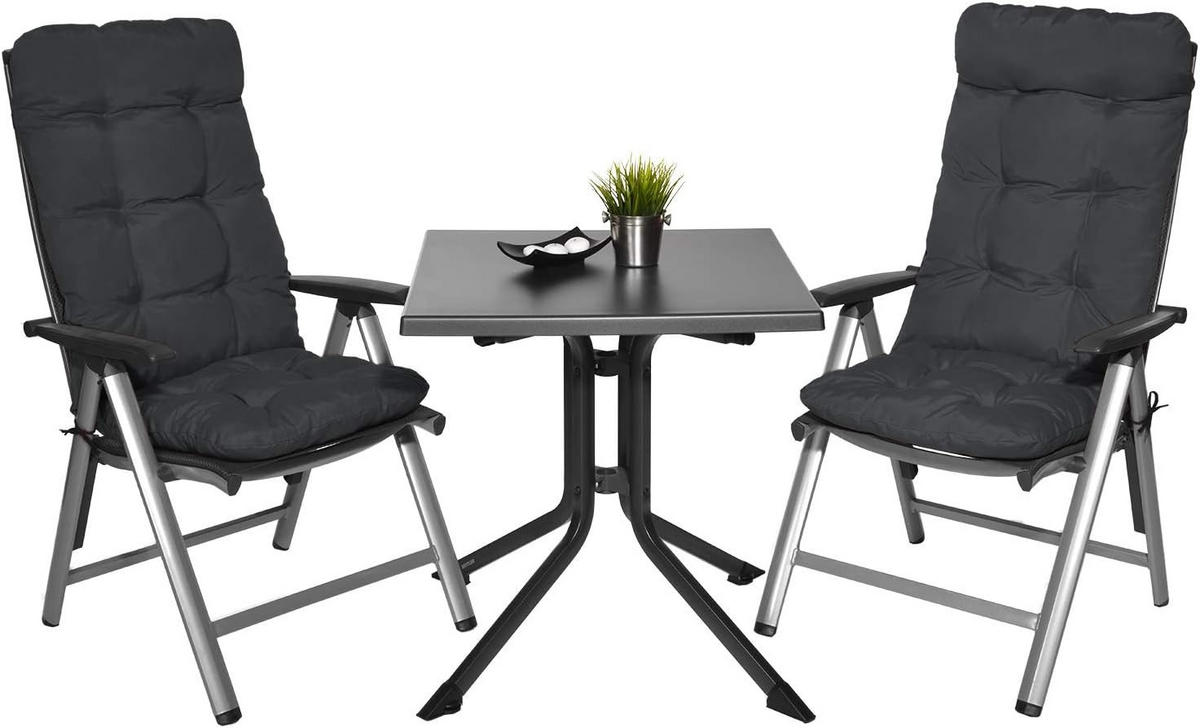 HOCHLEHNERAUFLAGE Flair HL 120/50/8cm Graphitgrau (8tlg) - Graphitfarben, Textil (50/8/120cm) - Beautissu 