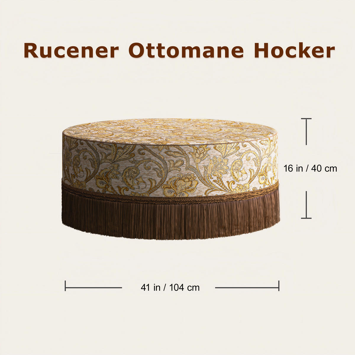 RUNDER Couchtisch, Braun - Braun, Textil (104/104/41cm) - Vercart