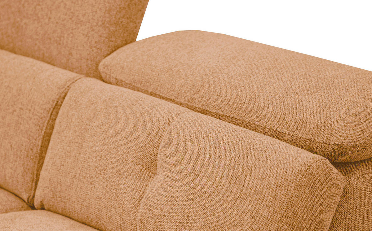 SOFA AVENA 3-Sitzer mit 2 Relaxfunktionen, orange - Orange, Holzwerkstoff/Textil (204/80/108cm) - Courtois Laville