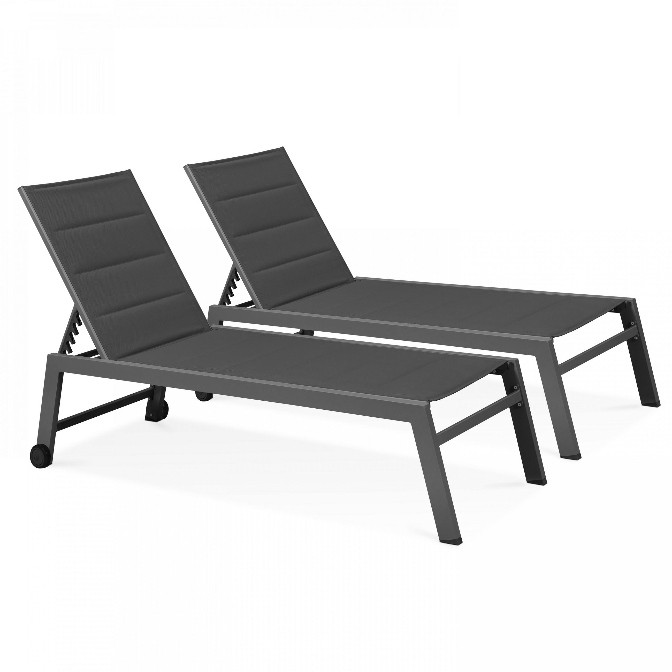 Oviala Sonnenliege Grau 202x103x65 cm