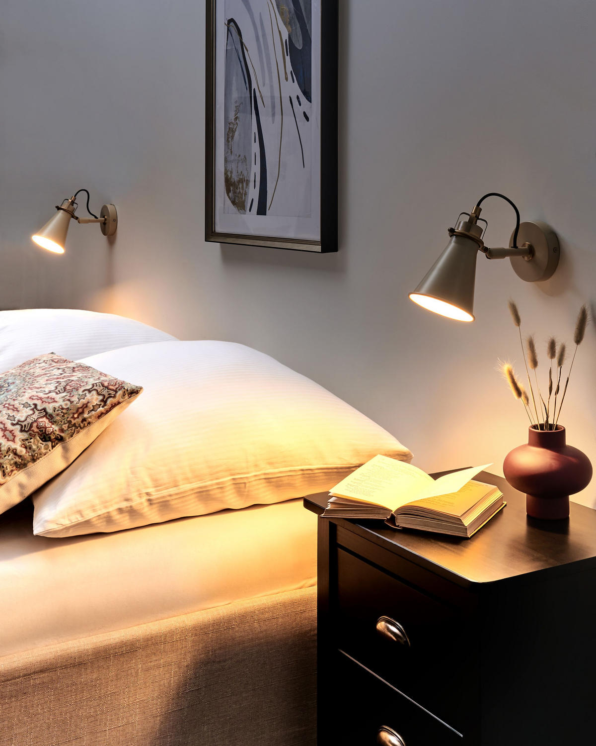 WANDLAMPE 2er Set Beige/Gold Moyola - Beige/Goldfarben, Metall (11/19/22cm) - Beliani