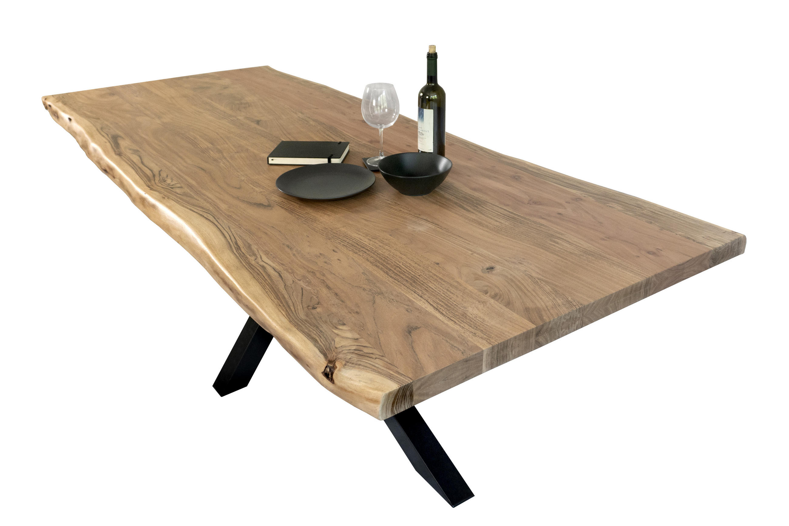 ESSTISCH CALI - Beige/Schwarz, Holz/Metall (100/240/77cm) - SAM