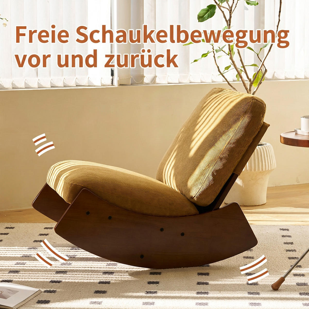 SCHAUKELSTUHL 2-teiliges Set Orange Cord - Orange, Textil (61.5/71.9/90cm) - Oxeza