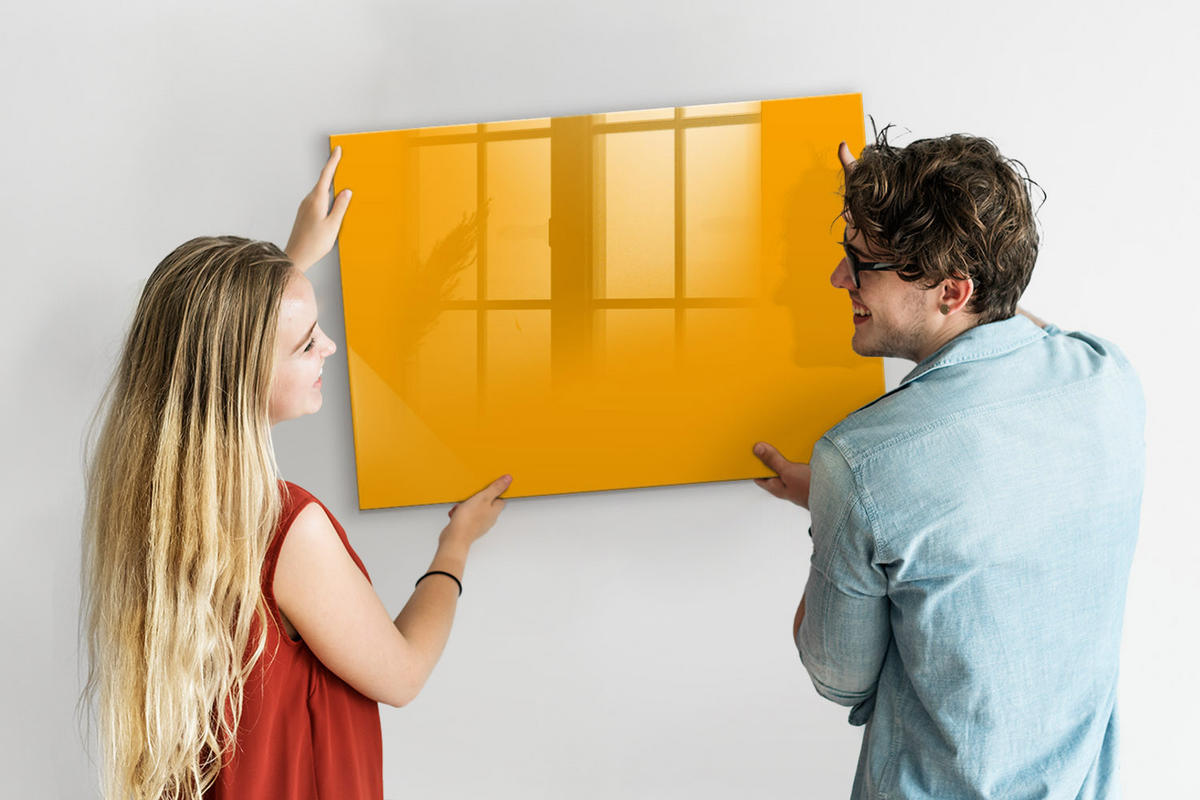 MAGNETTAFEL 100x70 Dunkelgelb schwarzer Marker - Dunkelgelb, Glas (100/0.4/70cm) - TULUP
