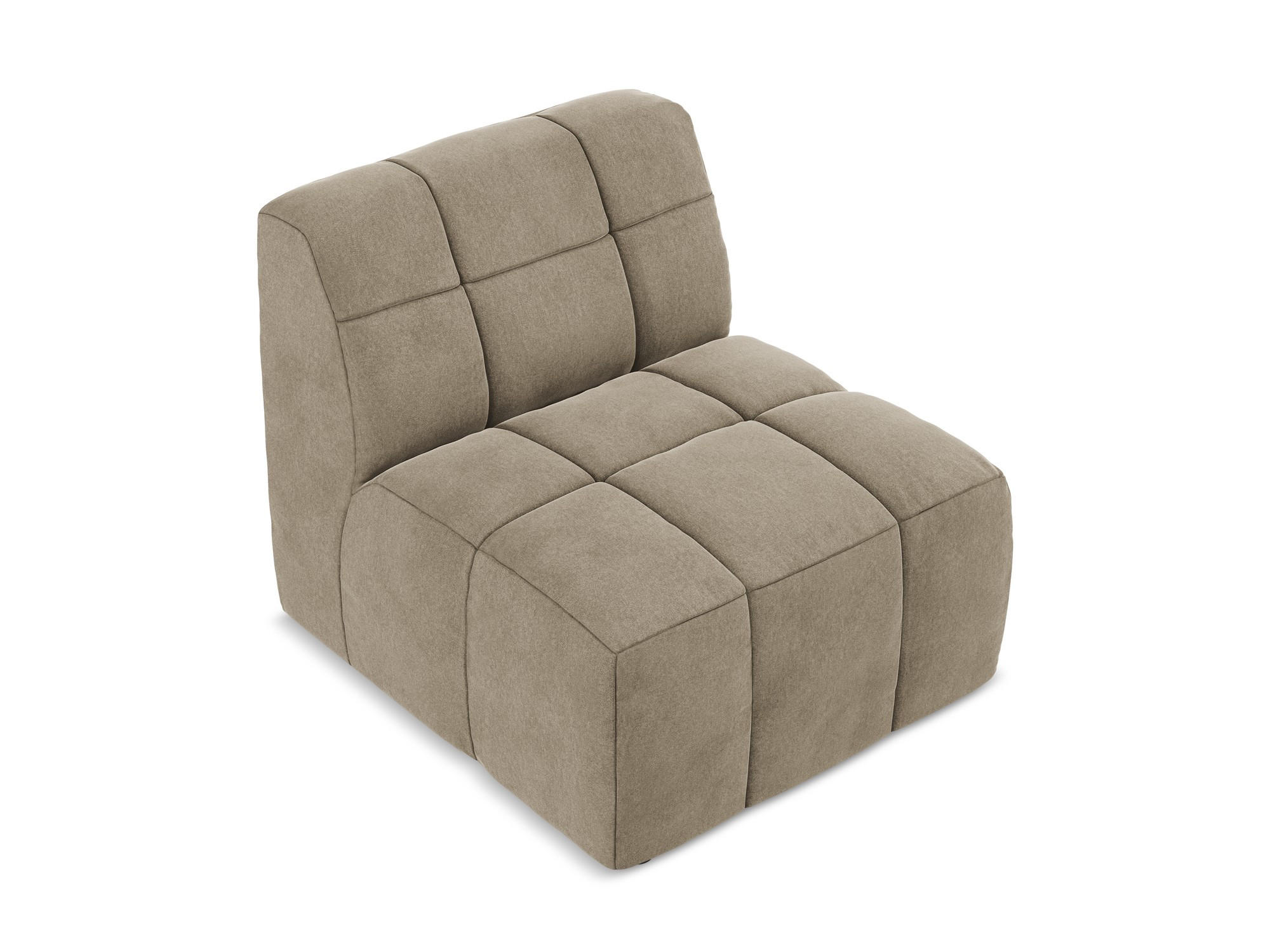 SOFAELEMENT Samt Stoff Beige - Beige/Schwarz, Holzwerkstoff/Kunststoff (75/77/90cm) - Makamii