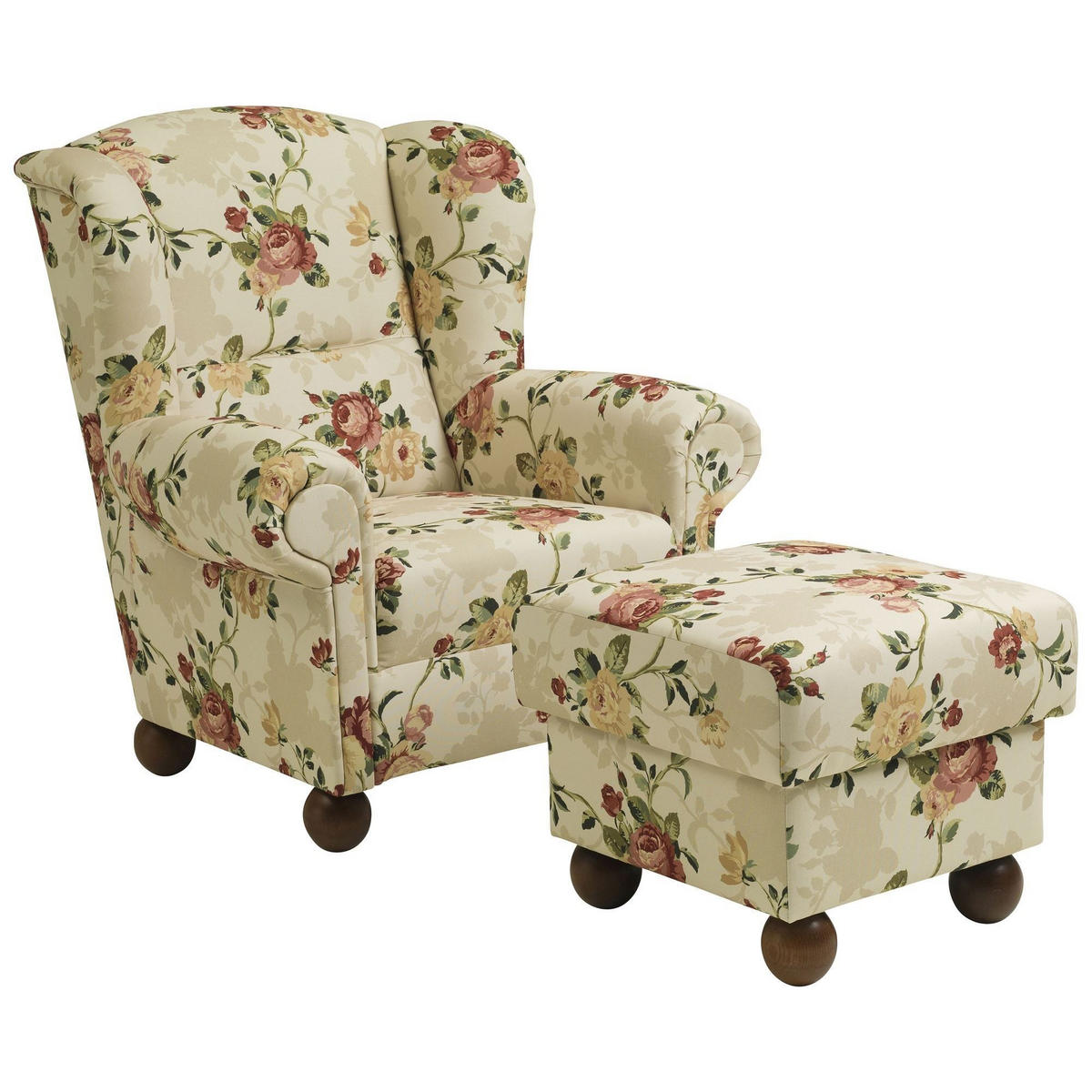 HOCKER Kasha Bezug Flachgewebe Buche nussbaum dunkel / multi - Dunkelbraun/Naturfarben, Kunststoff (54/48/54cm) - 58aufmkessel