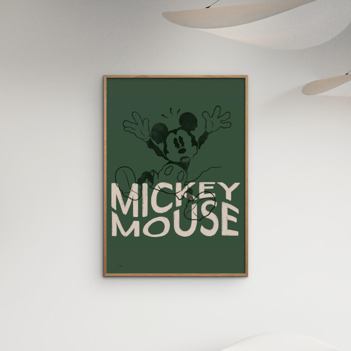 POSTER mit Rahmen Disney - Disney - Mickey Mouse Wavy Green - Eichefarben/Grün, Holz/Papier (30/40cm) - Poster&Frame