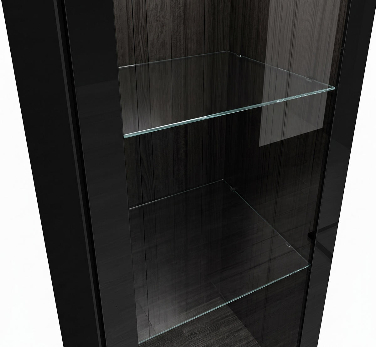 BADEZIMMERSCHRANK Rio mit 2 Schwarz Hochglanz - 30 x 30 x 130 cm - Schwarz, Holz (30/131/30cm) - Badplaats