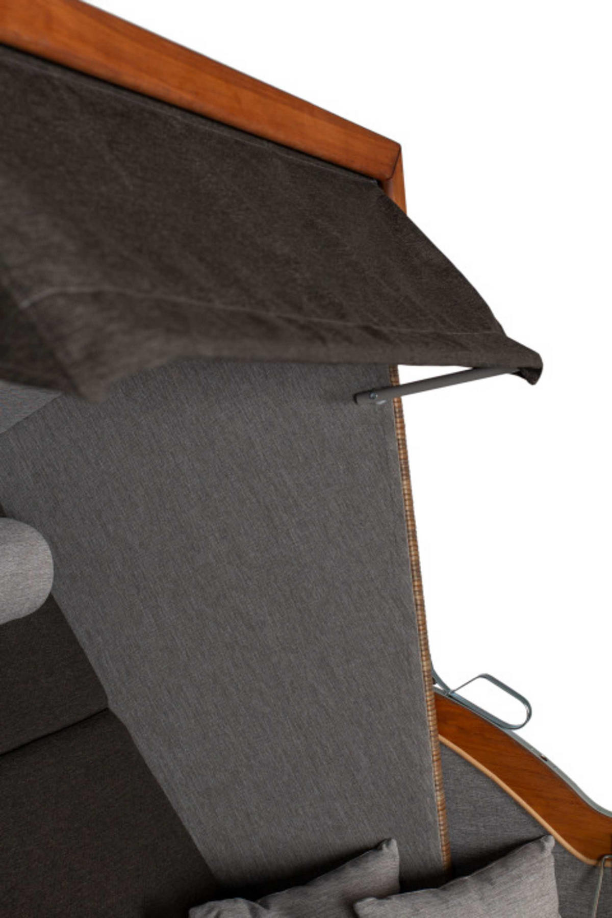 STRANDKORB Tinnum 2 Sitzer Pinie PE griseum - Braun/Grau, Metall (115/38/92cm) - Mr. Deko