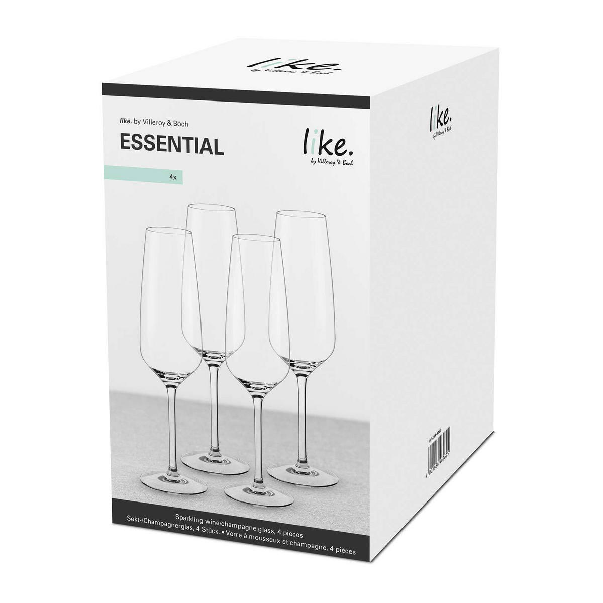 SEKT- / CHAMPAGNERGLÄSER Essential transparent 120 ml 4er Set - Transparent, Glas (0.12L) - like.Villeroy & Boch