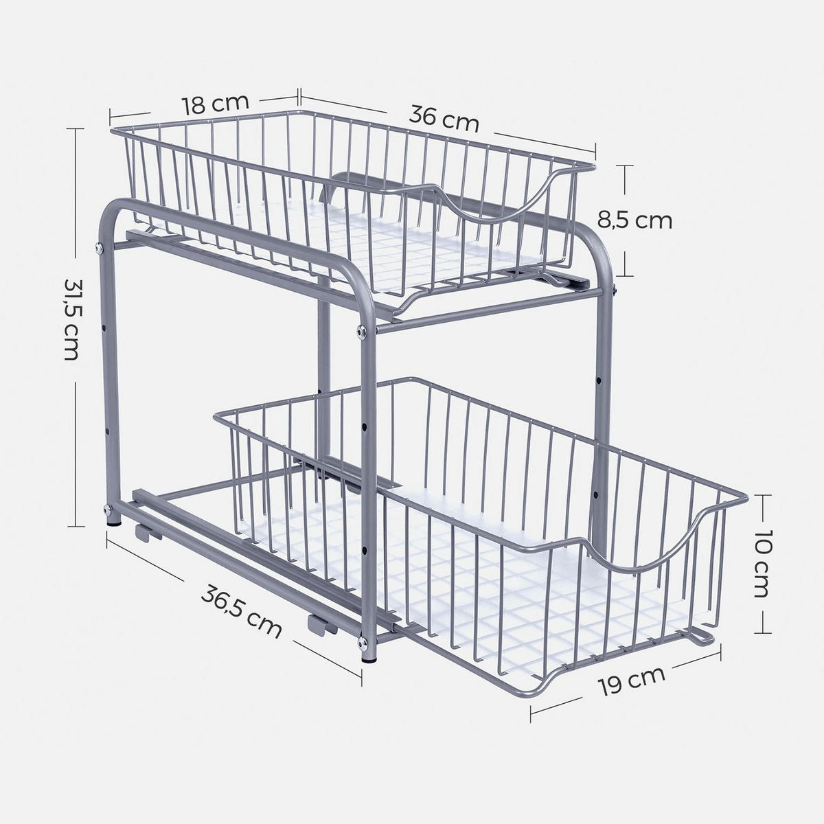 KÜCHEN-ORGANIZER LJUBLJANA - Silberfarben, Metall (36.5/31.5/19cm) - Hansiro
