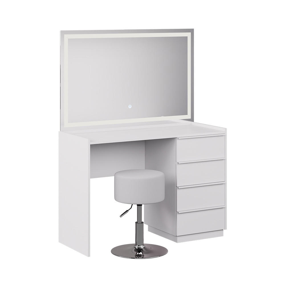 MASUTA DE TOALETA Viktoria Alb 110 cm cu oglindă LED și scaun