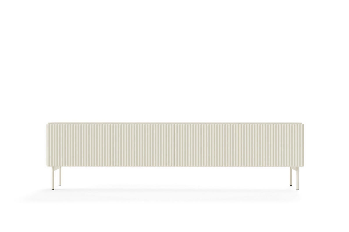 TV-LOWBOARD MUTI 195,2 cm Kaschmir - mit 4 Türen, Riffel-Fronten und Push-to-Open - Kaschmir, Holz/Holzwerkstoff (195/51/40cm) - Ravio