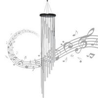 WINDSPIEL Aluminium 18 Rohre Silber 91,4 cm - Silberfarben, Metall (91.4/11.9/11.9cm)