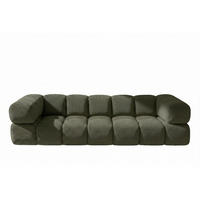 SOFA 4-SITZER, Strukturierter Premiumstoff Sonic, Grün, Averro - Grün, Holz (280/70/96cm) - Kaiser Möbel