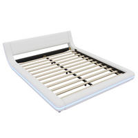 POLSTERBETT 160/200 cm DE-04601, mit LED-Umgebungslicht in Weiß - Weiß, Holzwerkstoff (160/200cm) - ComfortXL