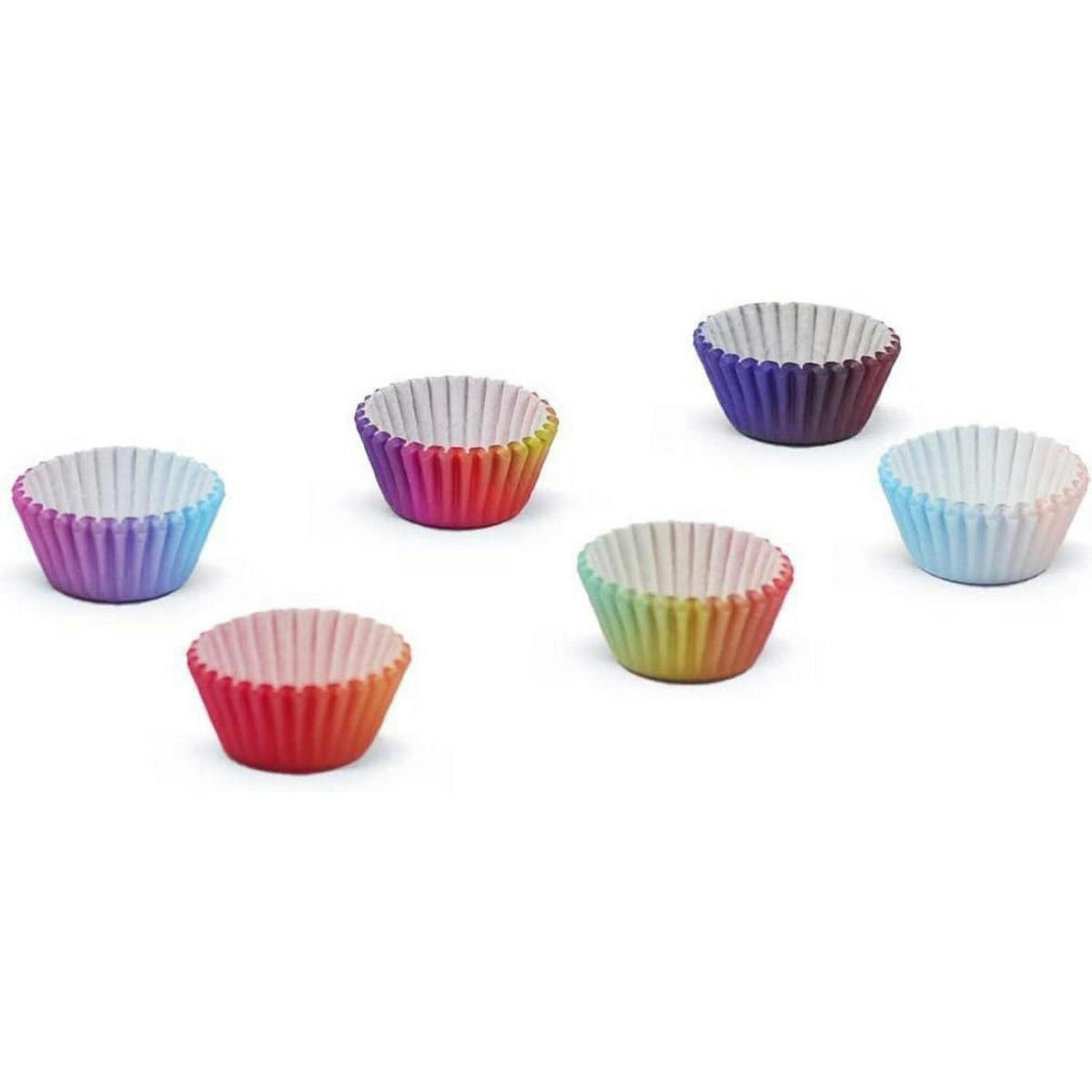 MUFFINFÖRMCHEN 300 Stück Set Verlauf-Design Mini - Multicolor, Papier (3/2.1/3cm)