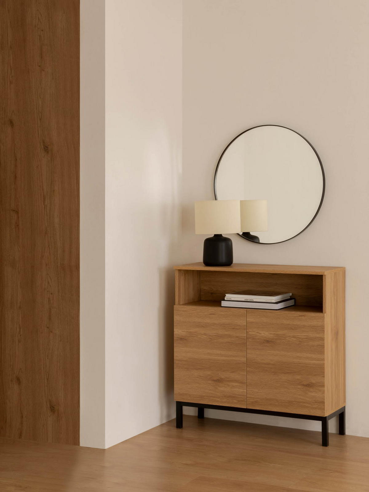 SCHUHSCHRANK Kolb Natur 80 cm x 82 cm - Braun, Holzwerkstoff (80/82/30cm) - Kenay Home