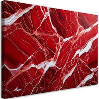 LEINWANDBILD Glamourstein aus rotem Marmor 90x60cm - Rot, Textil (90/60cm) - Feeby