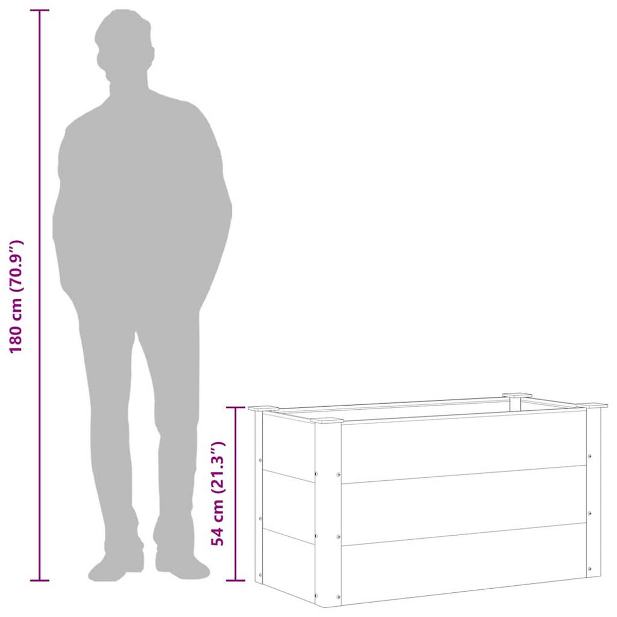 GARTEN-HOCHBEET Wpc 100/50/54 Cm Grau - Grau, Holzwerkstoff (50/54/100cm) - vidaXL
