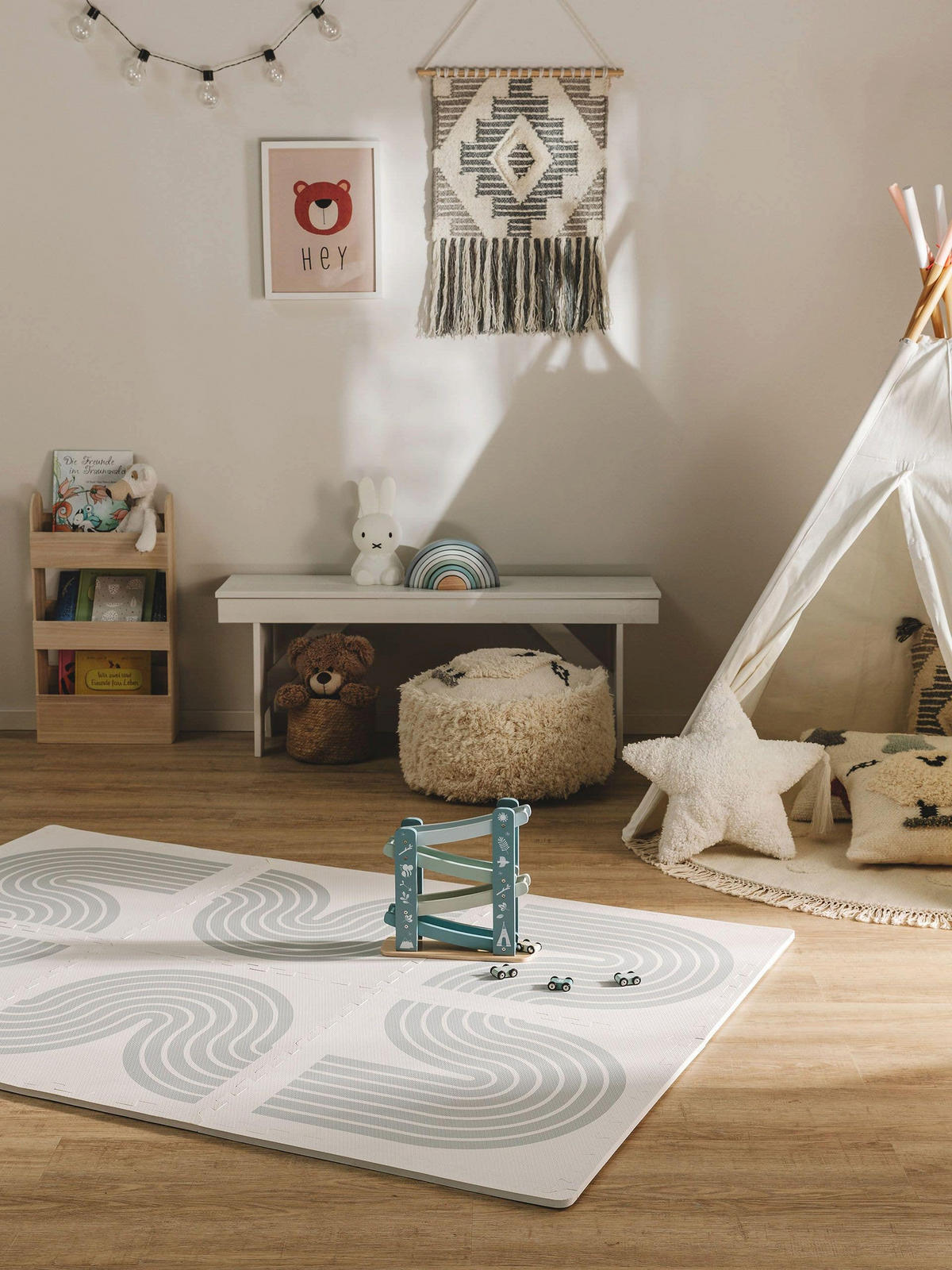 SPIELMATTE Archie Cream/Grau 120x180 cm - Creme, Textil (120/180cm) - Lytte