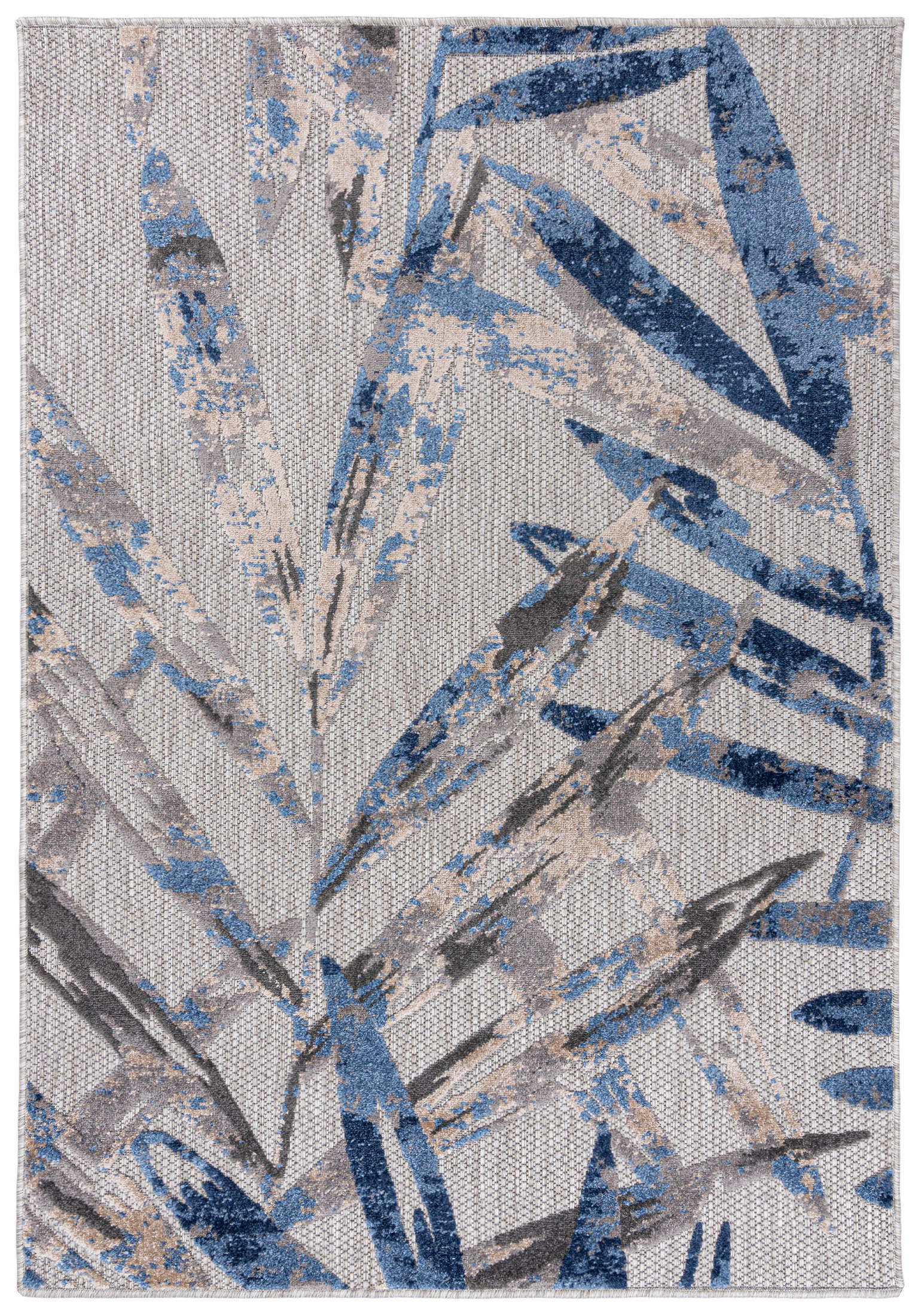 TEPPICH Outdoor Blue Pflanzlich Kurzflor Rechteckig Grey - 140x200 cm - Grau, Textil (140/200cm) - Mazovia