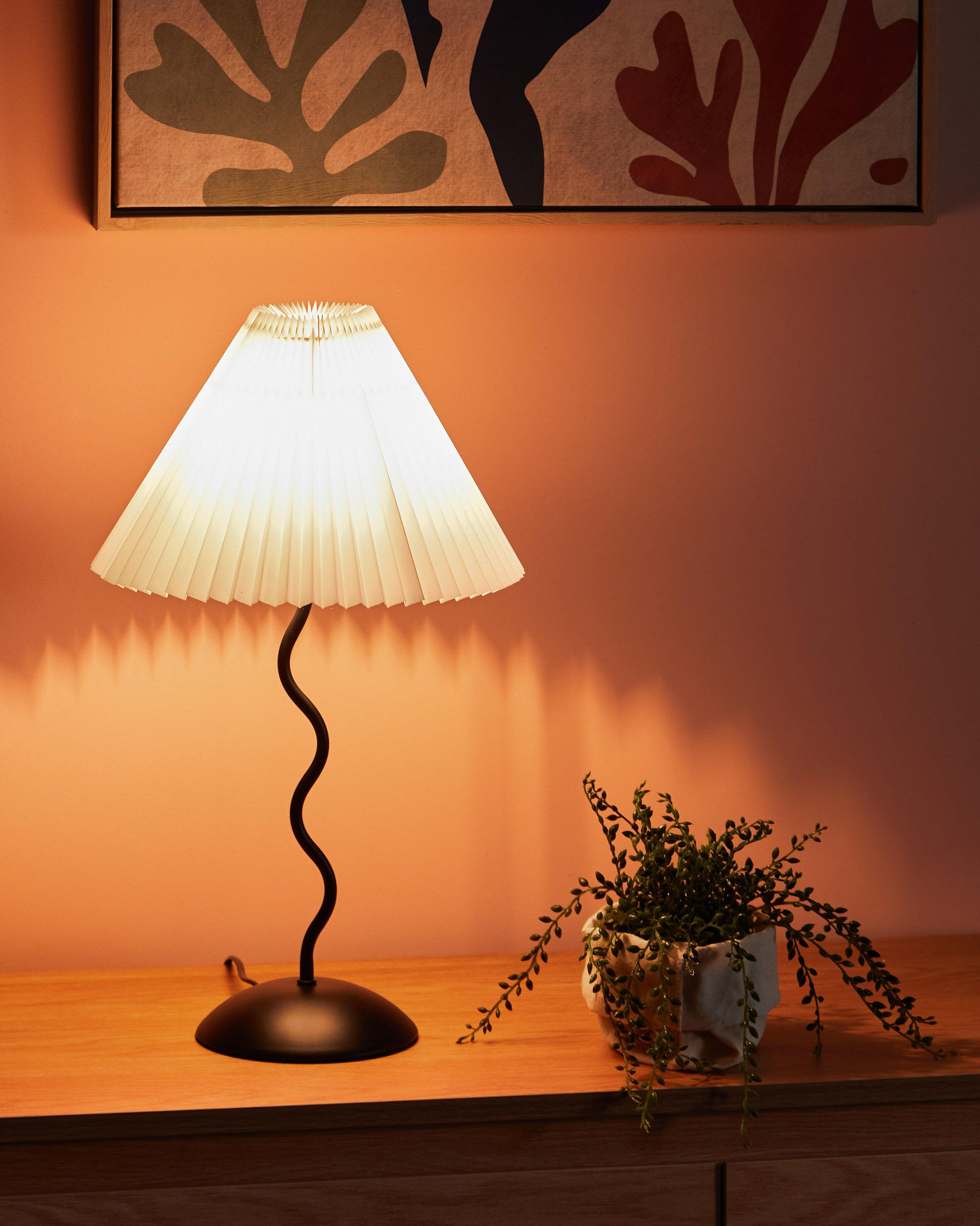 TISCHLEUCHTE Weiß/Schwarz Jikawo - Schwarz/Weiß, Metall (29/29/49cm) - Beliani