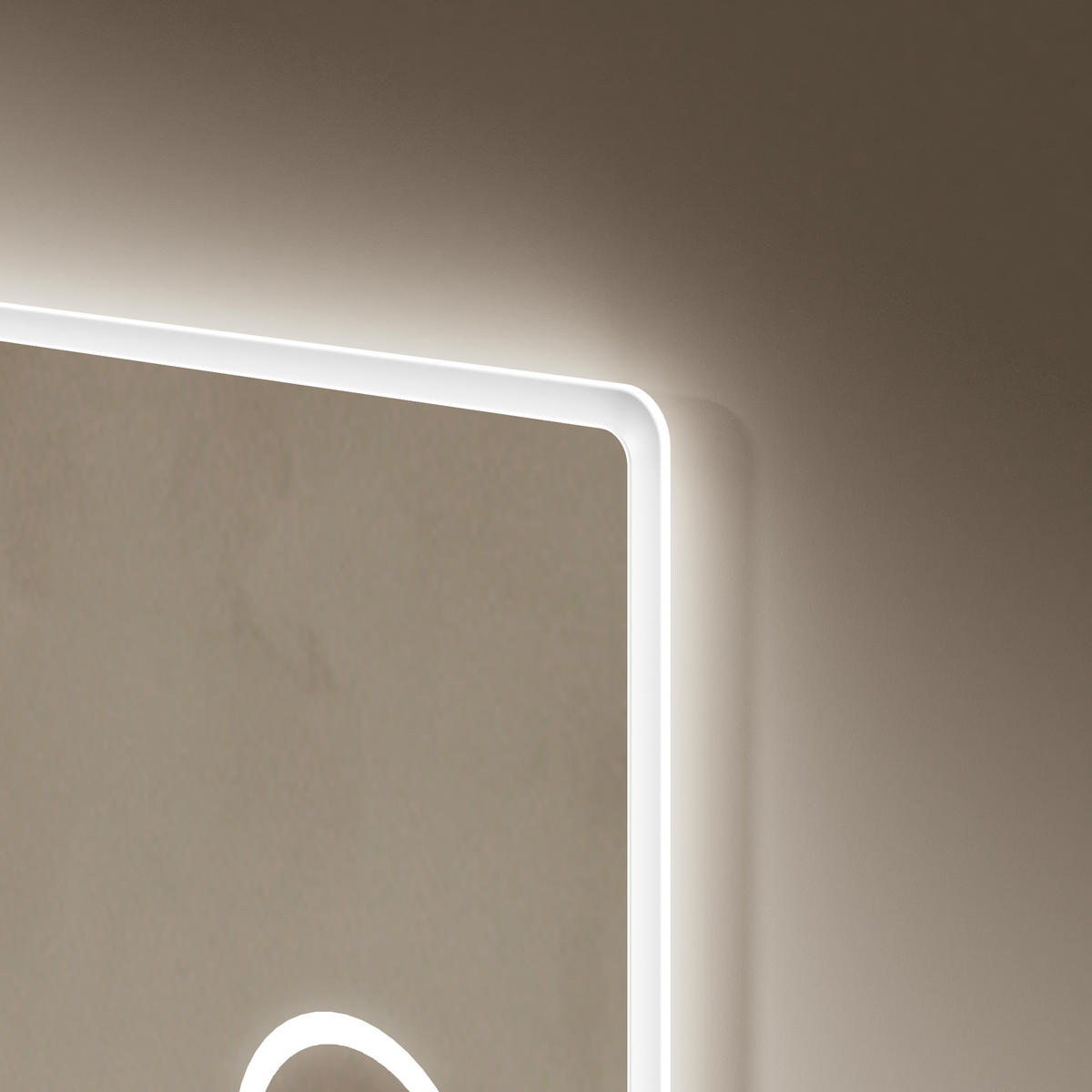 BADEZIMMERSPIEGEL mit Uhranzeige Beleuchtung mit Integriertem Schminkspiegel 100/60 cm - Weiß, Glas (60/3.5/100cm) - EMKE