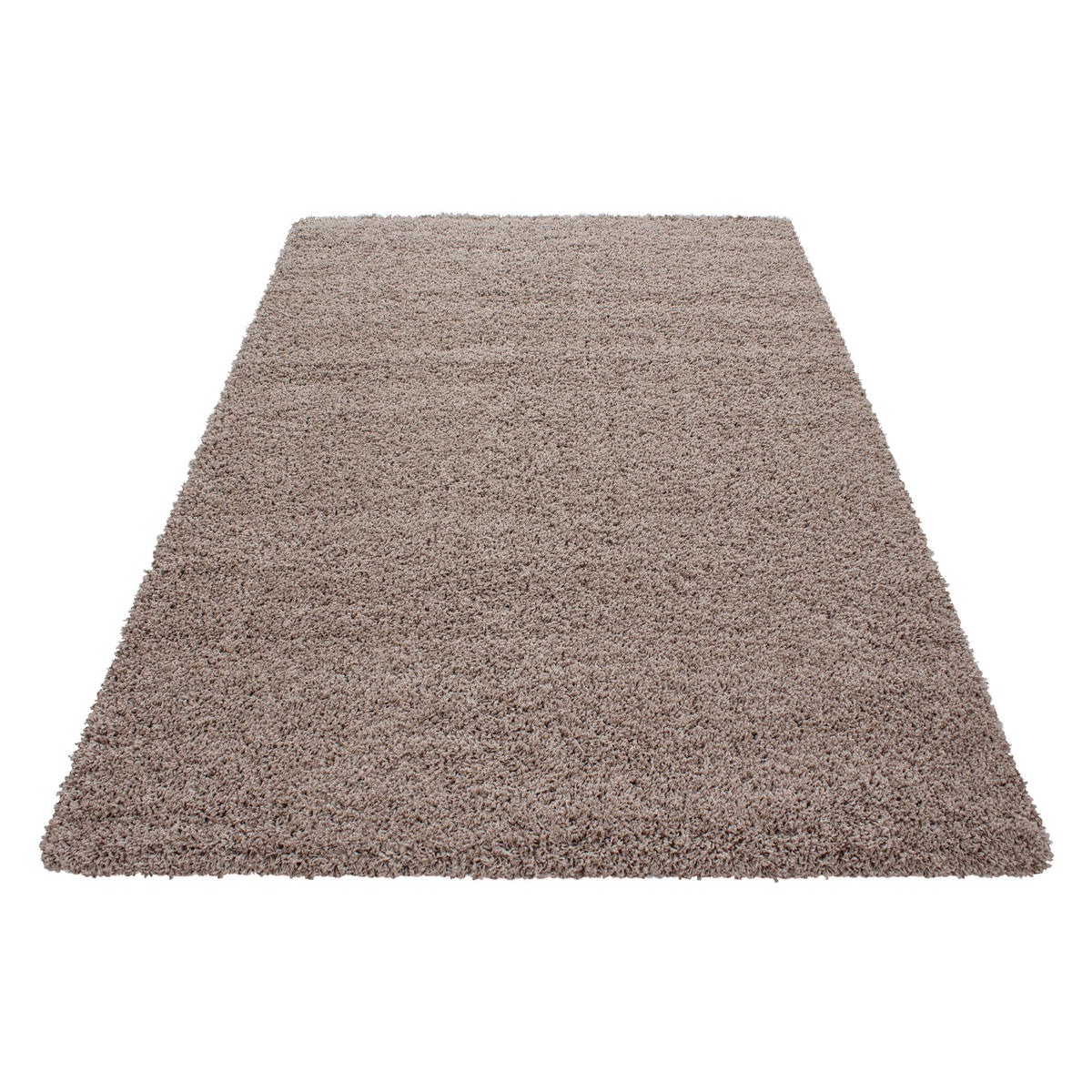 TEPPICH Hochflor Unifarben Polypropylen Wohnzimmer Shaggy Beige Rechteckig 140x200 - Beige, Textil (140/200cm) - KADIMA DESIGN