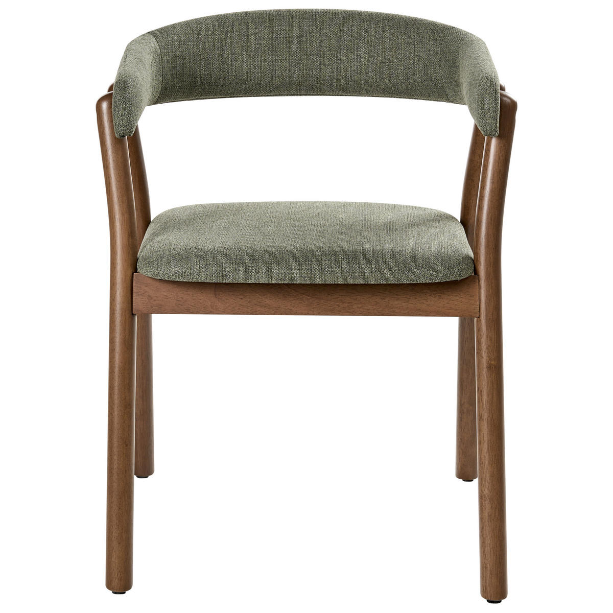 ESSZIMMERSTUHL 2er Set Stoff Dunkelbraun/Grün Mylo - Dunkelbraun/Grün, Holz/Textil (58/77/56cm) - Beliani