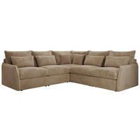 ECKSOFA VERSO L Beige Plüsch - Beige/Schwarz, Kunststoff/Textil (270/270cm) - MKS